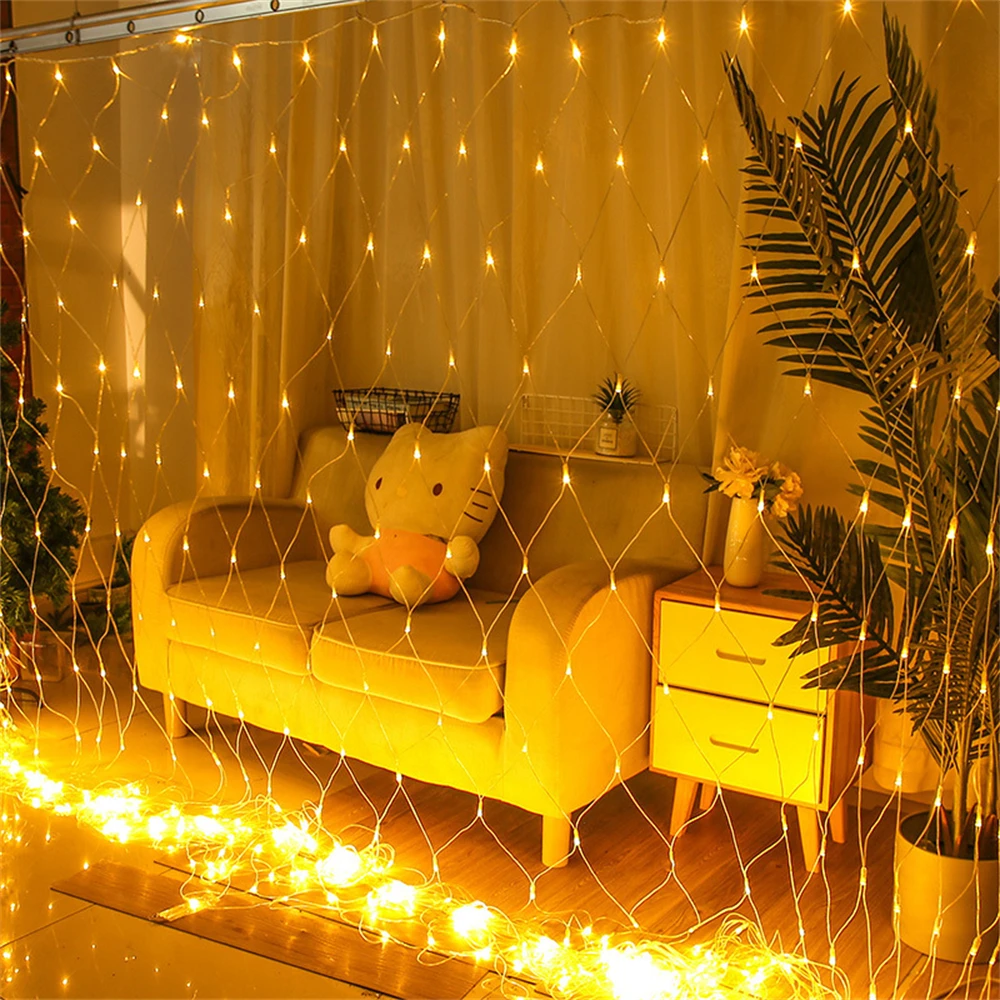 Net Mesh Led Lights LED String Christmas Fairy Curtain Garland Outdoor Waterproof For Party Garden Wedding Decoration Net Mesh Led Lights LED String Christmas Fairy Curtain Garland Outdoor Waterproof For Party Garden Wedding Decoration