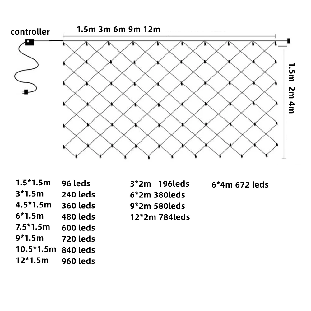 Net Mesh Led Lights LED String Christmas Fairy Curtain Garland Outdoor Waterproof For Party Garden Wedding Decoration Net Mesh Led Lights LED String Christmas Fairy Curtain Garland Outdoor Waterproof For Party Garden Wedding Decoration