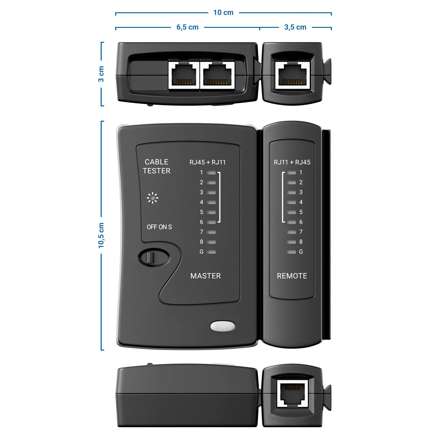 Network Ethernet Cable Tester for LAN RJ45 Cat5 Cat5e Cat6 Cat6a Cat7 UTP/Shielded Cable and RJ11 RJ12 Network Ethernet Cable Tester for LAN RJ45 Cat5 Cat5e Cat6 Cat6a Cat7 UTP/Shielded Cable and RJ11 RJ12