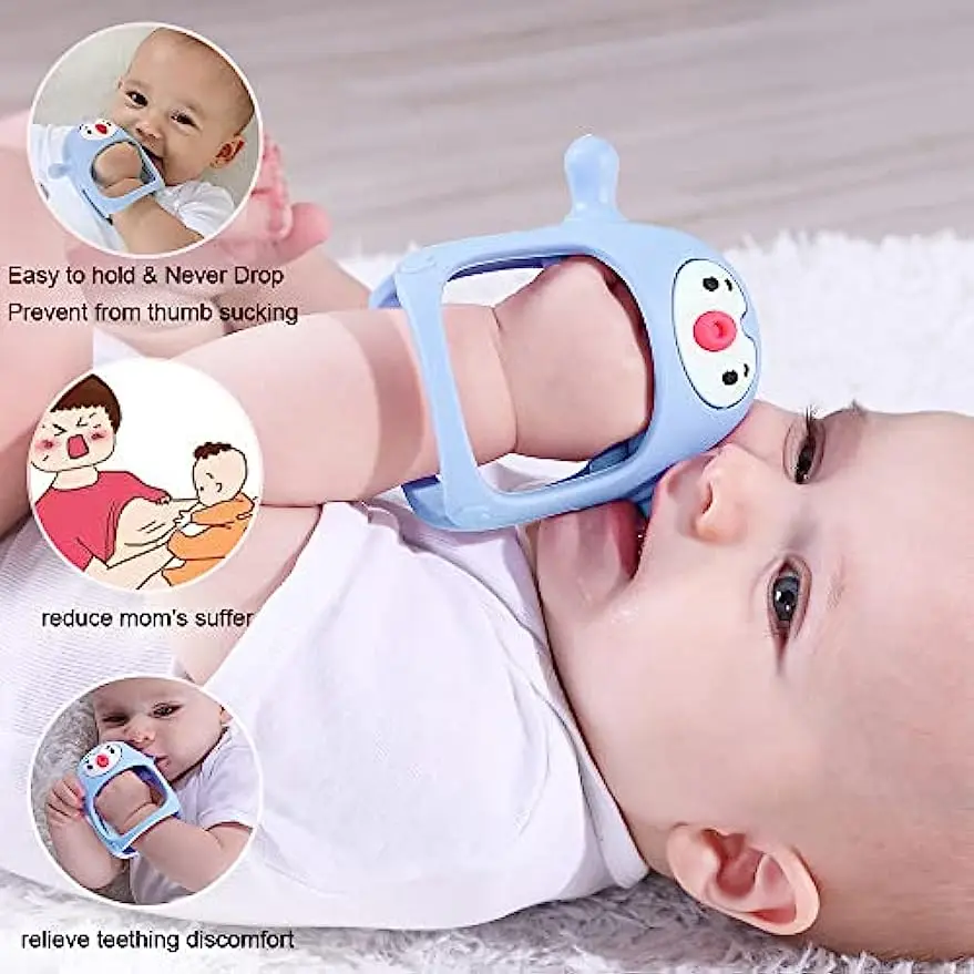 Never Drop Silicone Teething Toys for Babies Infant Hand Teether Pacifiers Breastfeeding Babies Teethers Toy For New
