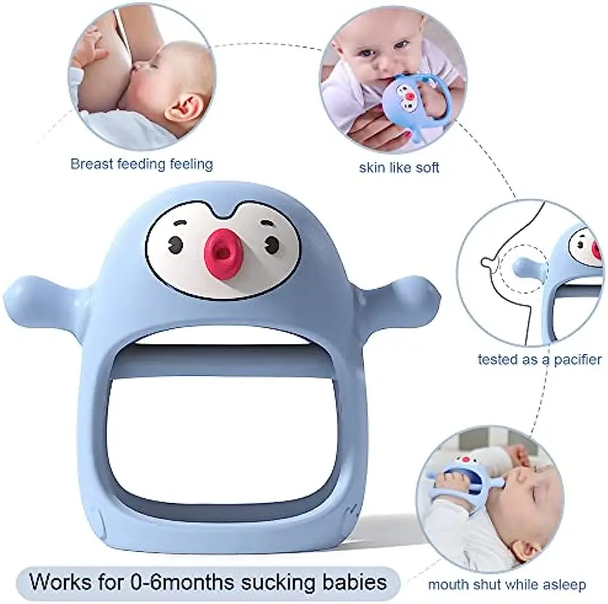 Never Drop Silicone Teething Toys for Babies Infant Hand Teether Pacifiers Breastfeeding Babies Teethers Toy For New