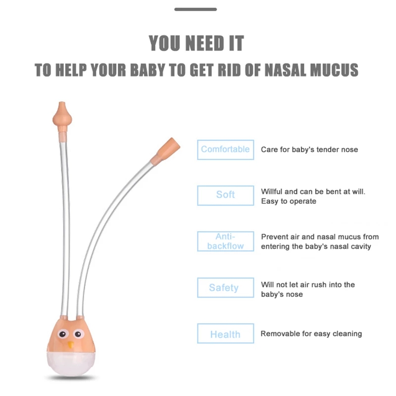 Newborn Baby Nasal Aspirator for Children Nose Cleaner Sucker Suction Tool Protection Health Care Baby Mouth Nasal