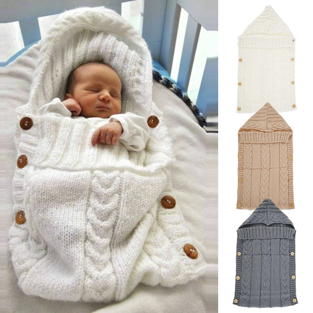 Newborn Baby Wrap Swaddle Blanket Unisex Infant Baby Stroller Wrap Soft Thick Knit Wrap Bag Receiving Blanket for 0-24 Newborn Baby Wrap Swaddle Blanket Unisex Infant Baby Stroller Wrap Soft Thick Knit Wrap Bag Receiving Blanket for 0-24