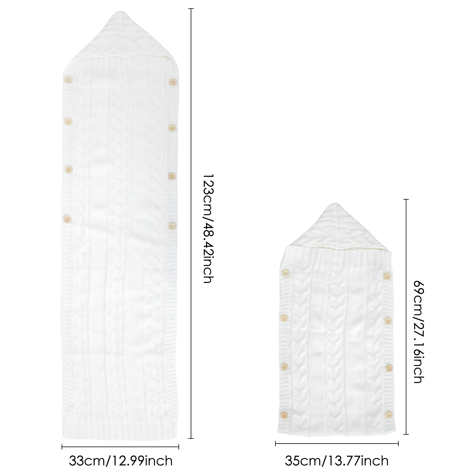 Newborn Baby Wrap Swaddle Blanket Unisex Infant Baby Stroller Wrap Soft Thick Knit Wrap Bag Receiving Blanket for 0-24