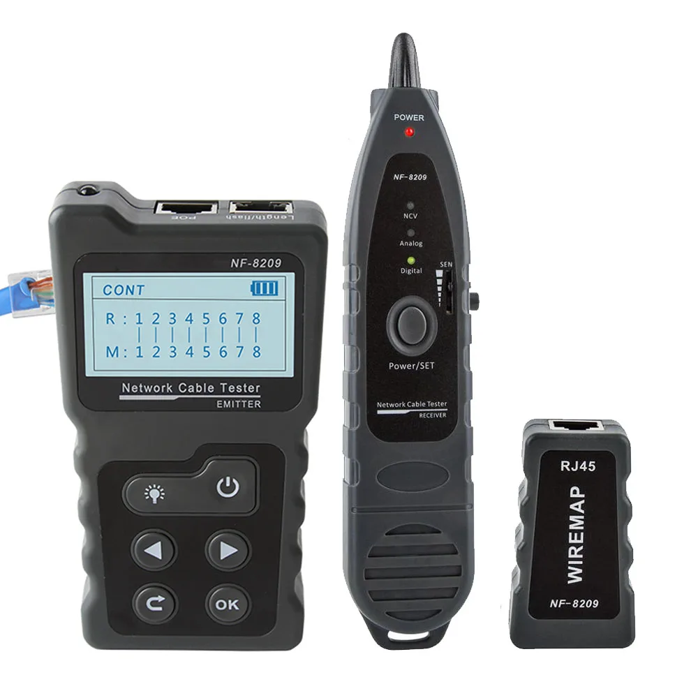 NF-8209 RJ45 Cable Tracker POE network Wire Checker cable tester Test Network Tool Scan Cable Wiremap utp Tester NF-8209 RJ45 Cable Tracker POE network Wire Checker cable tester Test Network Tool Scan Cable Wiremap utp Tester