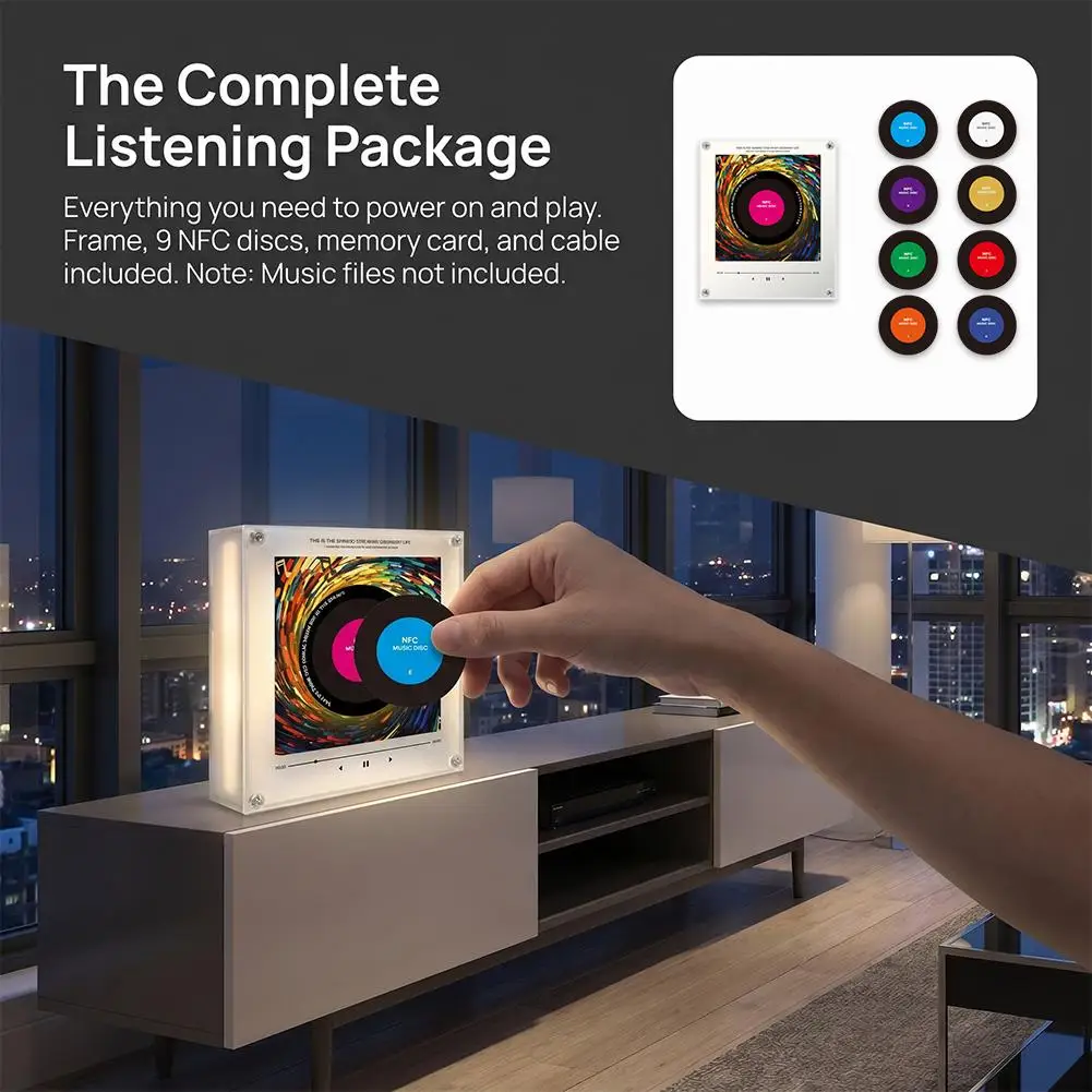 NFC Sensing Song Player With 9 empty discs and Night Light Automatic Singing Refrigerator Magnetic Rotary Disc Machine NFC Sensing Song Player With 9 empty discs and Night Light Automatic Singing Refrigerator Magnetic Rotary Disc Machine