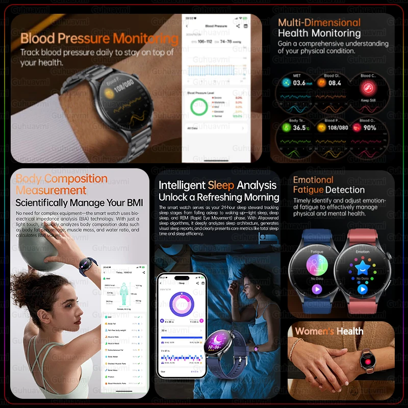NFC+ECG+PPG Health Smart Watch BMI Fat Heart Rate Blood Pressure Watch 380mAh BT Call IP68 Waterproof Sports Bracelet