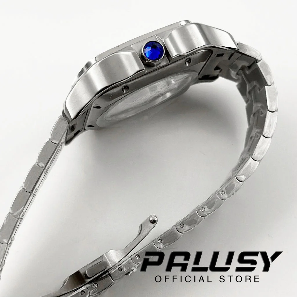 NH35 38mm Square Watch Case 316L Stainless steel Watch Accessories Santos Modification Parts for NH35 4R35 NH36 4R36