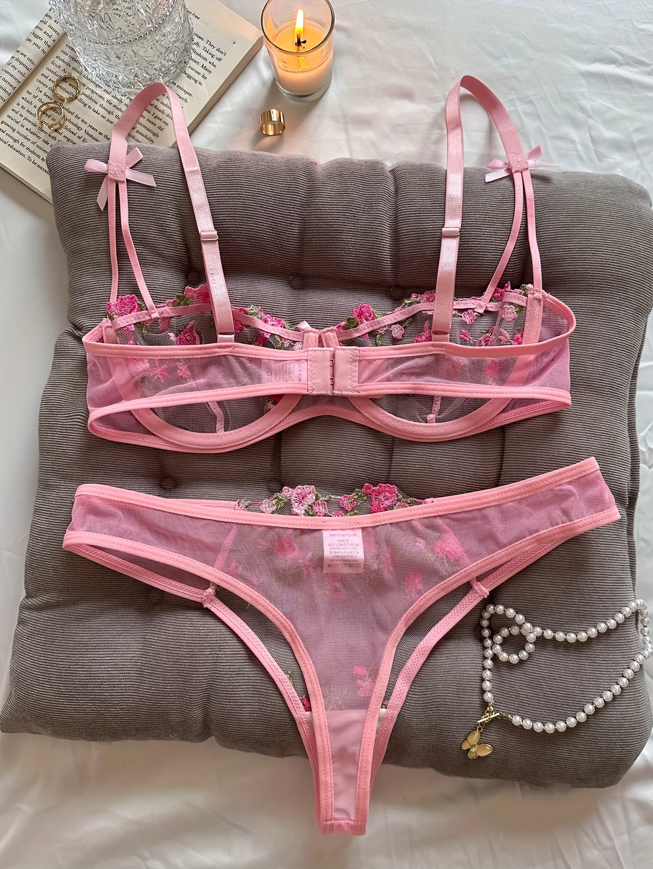 Night Beautiful Sexy Women 2 Piece floral Embroidery Underwear Sexy Erotic lingerie underwear Set Night Beautiful Sexy Women 2 Piece floral Embroidery Underwear Sexy Erotic lingerie underwear Set