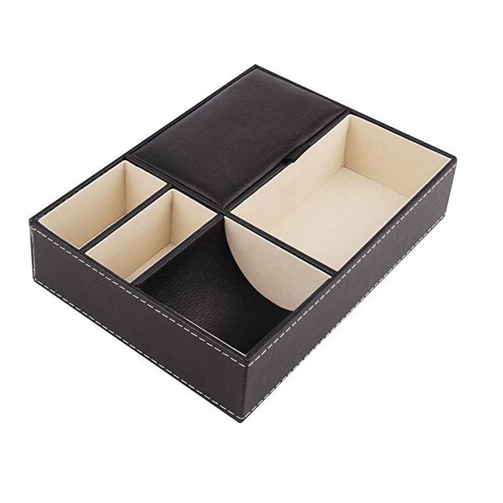 Nightstand Organizer PU Leather Box