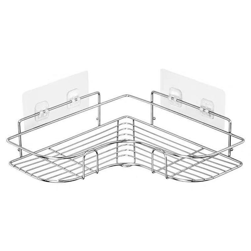 No Drill Corner Wire Bathroom Shelf