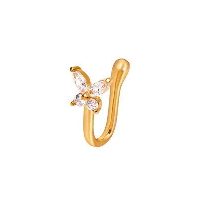 No Pierce Metal Butterfly Nose Hoop