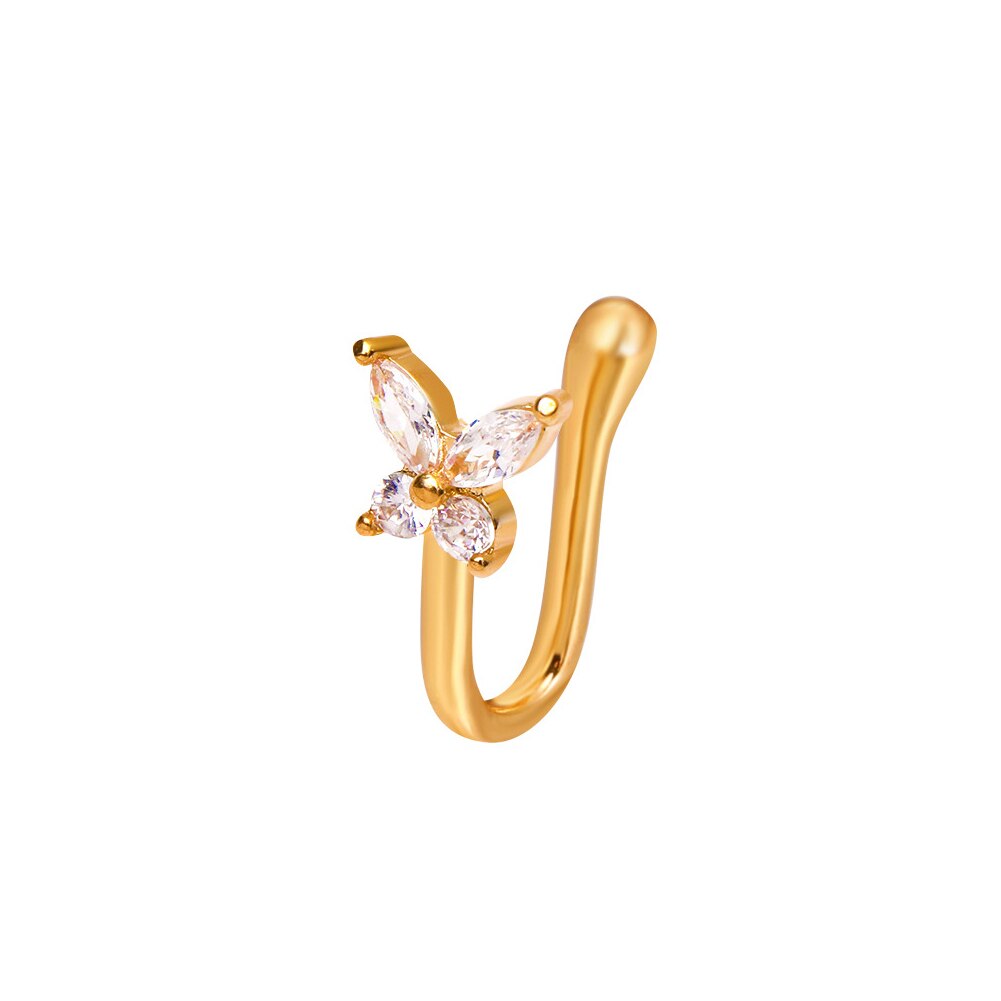 No Pierce Metal Butterfly Nose Hoop