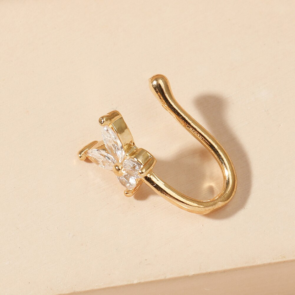 No Pierce Metal Butterfly Nose Hoop