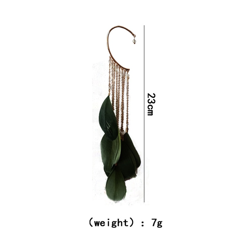 No Piercing Dangling Feather Ear Cuff (2 pcs) No Piercing Dangling Feather Ear Cuff (2 pcs)