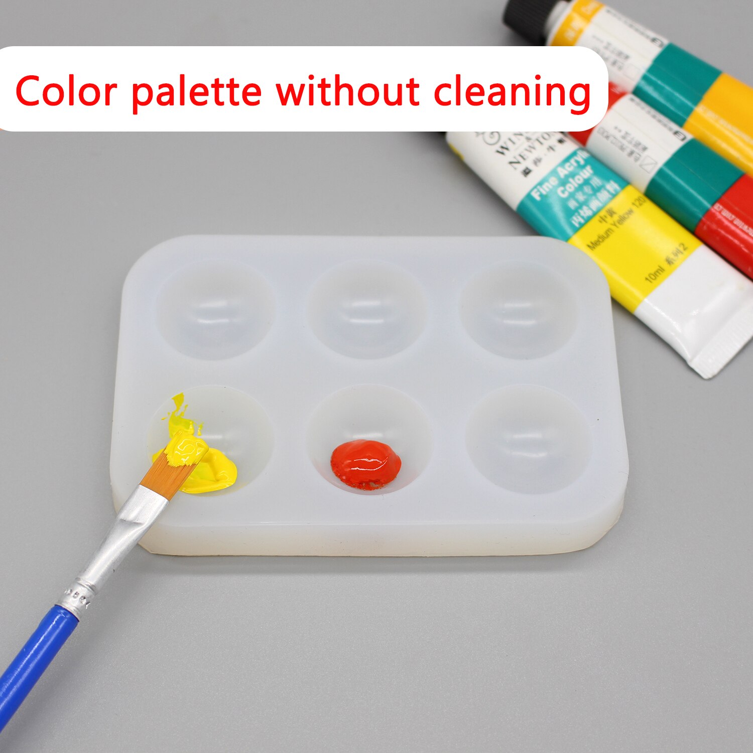 No Wash 6 Hole Silicone Paint Palette No Wash 6 Hole Silicone Paint Palette