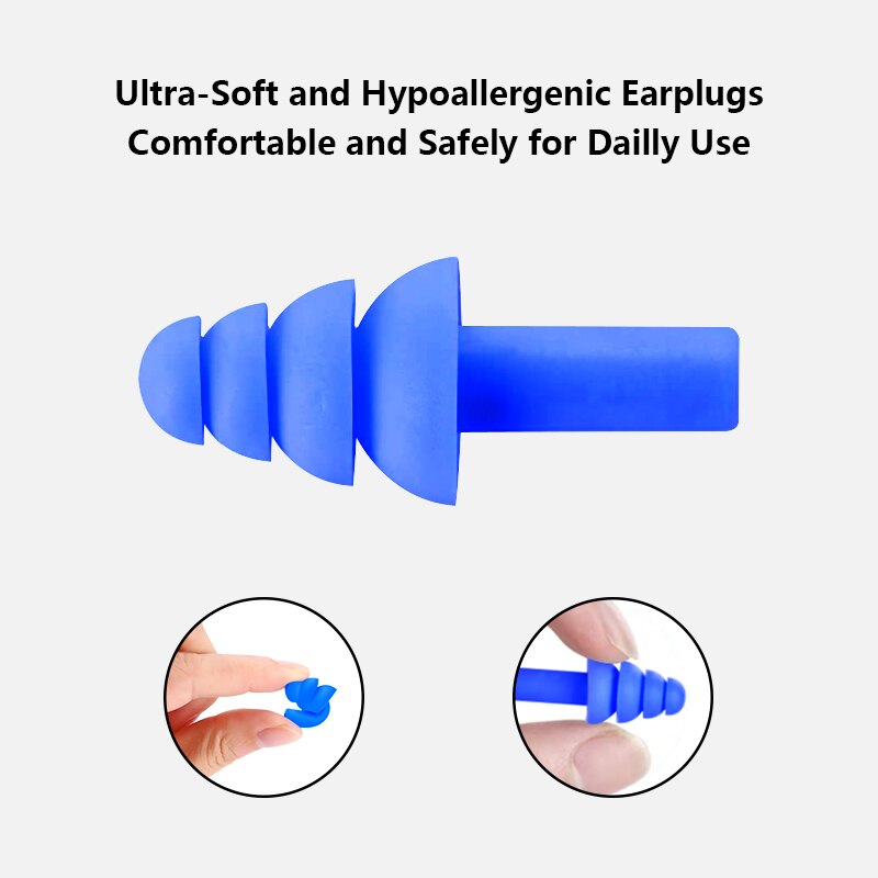 Noise-Blocking Corded Ear Plugs (5 pairs)