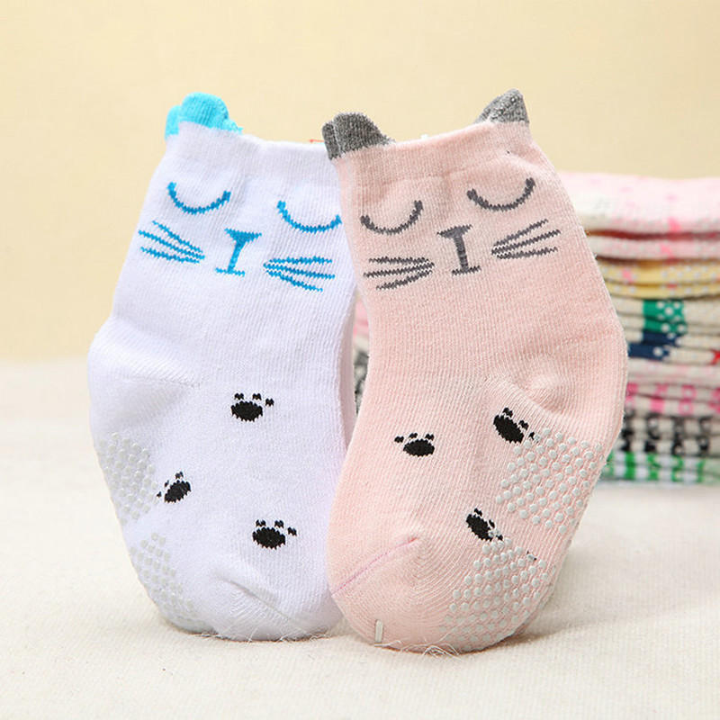 Non Slip Baby Socks Cotton Fabric (2 pairs) Non Slip Baby Socks Cotton Fabric (2 pairs)