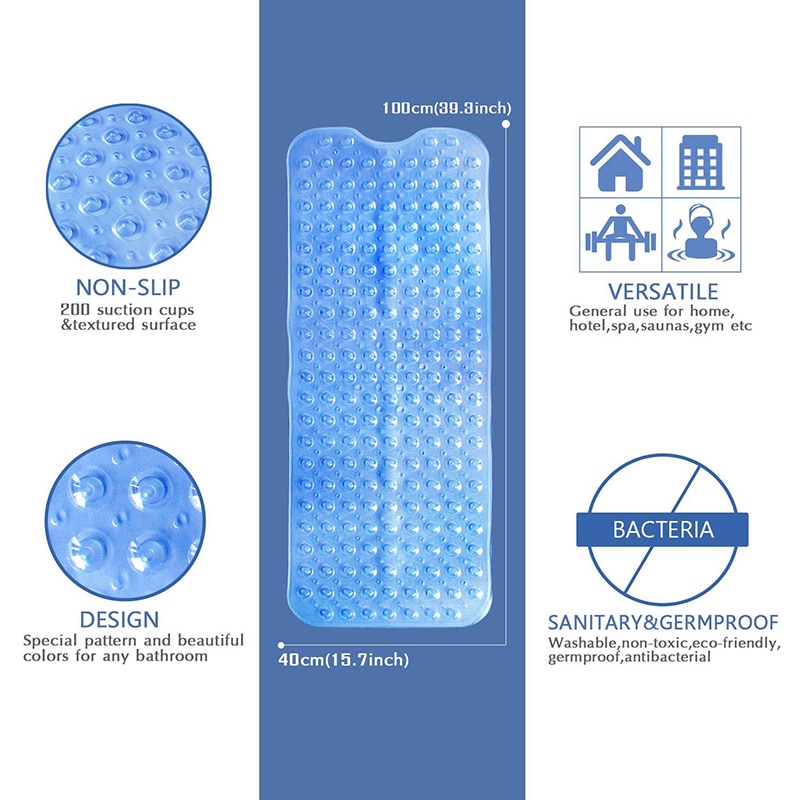 Non-Slip Bath Mat Suction Grip