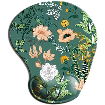 Non Slip Floral Mousepad with Wrist Support Non Slip Floral Mousepad with Wrist Support
