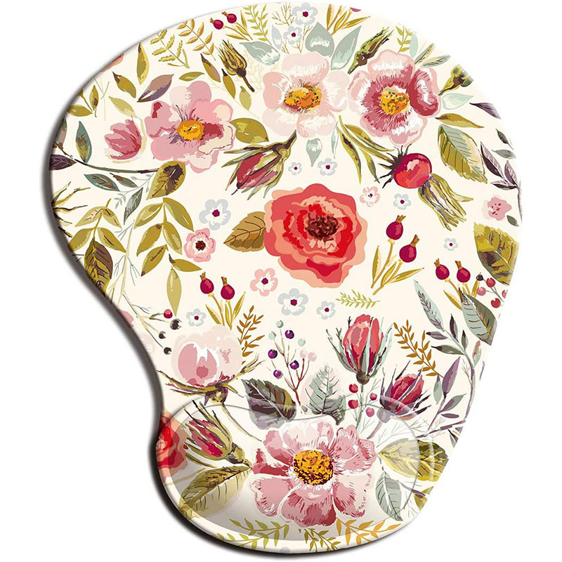 Non Slip Floral Mousepad with Wrist Support Non Slip Floral Mousepad with Wrist Support