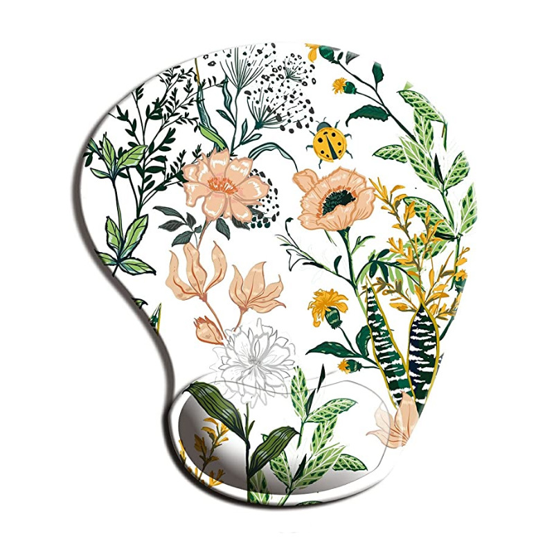 Non Slip Floral Mousepad with Wrist Support Non Slip Floral Mousepad with Wrist Support