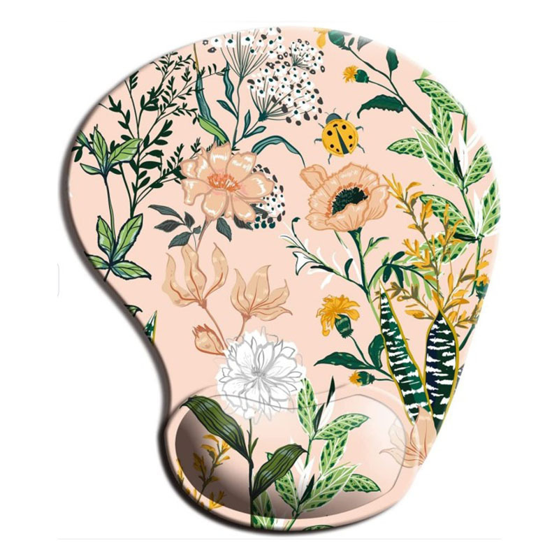 Non Slip Floral Mousepad with Wrist Support Non Slip Floral Mousepad with Wrist Support