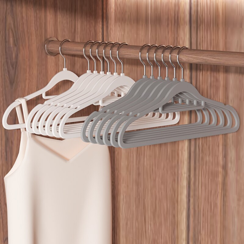Non Slip Rotatable Flocked Coat Hangers (10 pcs) Non Slip Rotatable Flocked Coat Hangers (10 pcs)