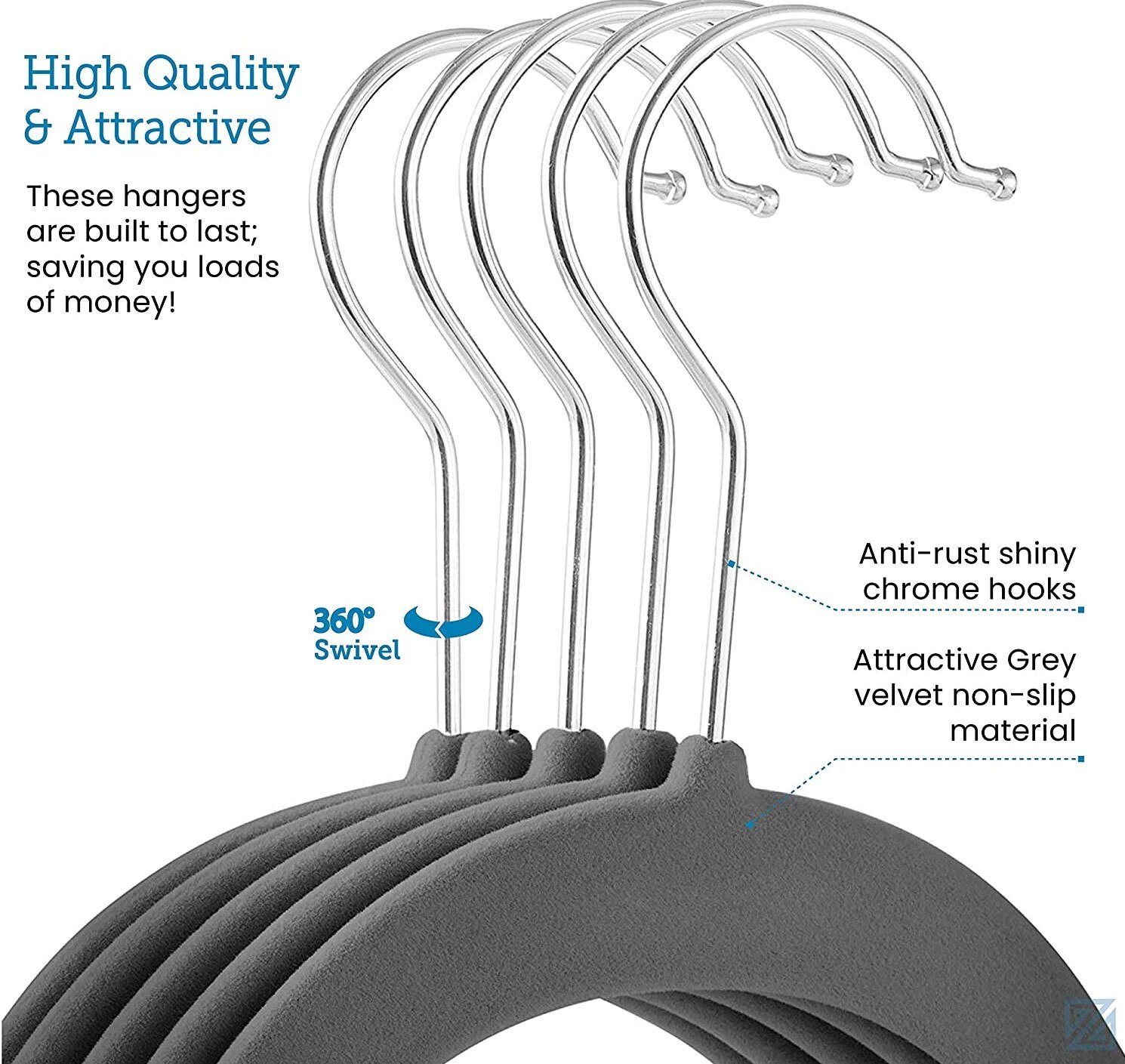 Non Slip Rotatable Flocked Coat Hangers (10 pcs) Non Slip Rotatable Flocked Coat Hangers (10 pcs)