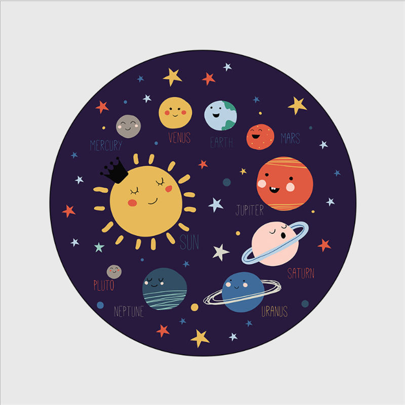 Non Slip Round Planet Mat