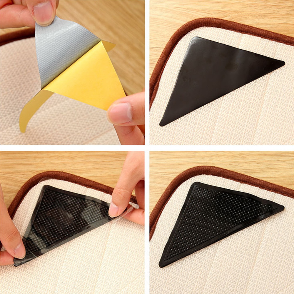 Non Slip Rug Pad Reusable 4PC Set Non Slip Rug Pad Reusable 4PC Set