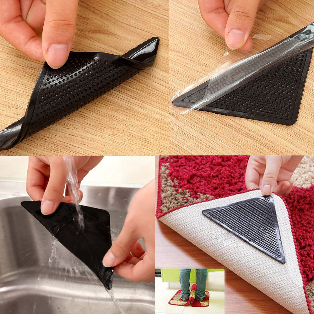 Non Slip Rug Pad Reusable 4PC Set Non Slip Rug Pad Reusable 4PC Set