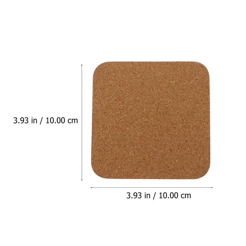 Non-Slip Square Cork Coasters (10pcs)