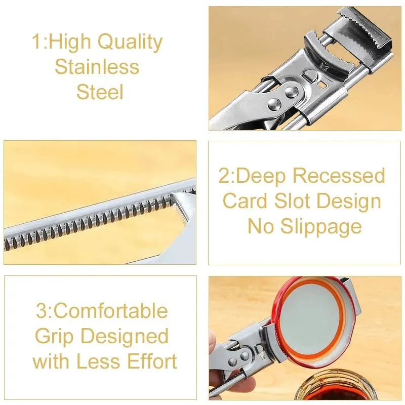 Non-slip Stainless Steel Can Opener Adjustable Bottle Opener