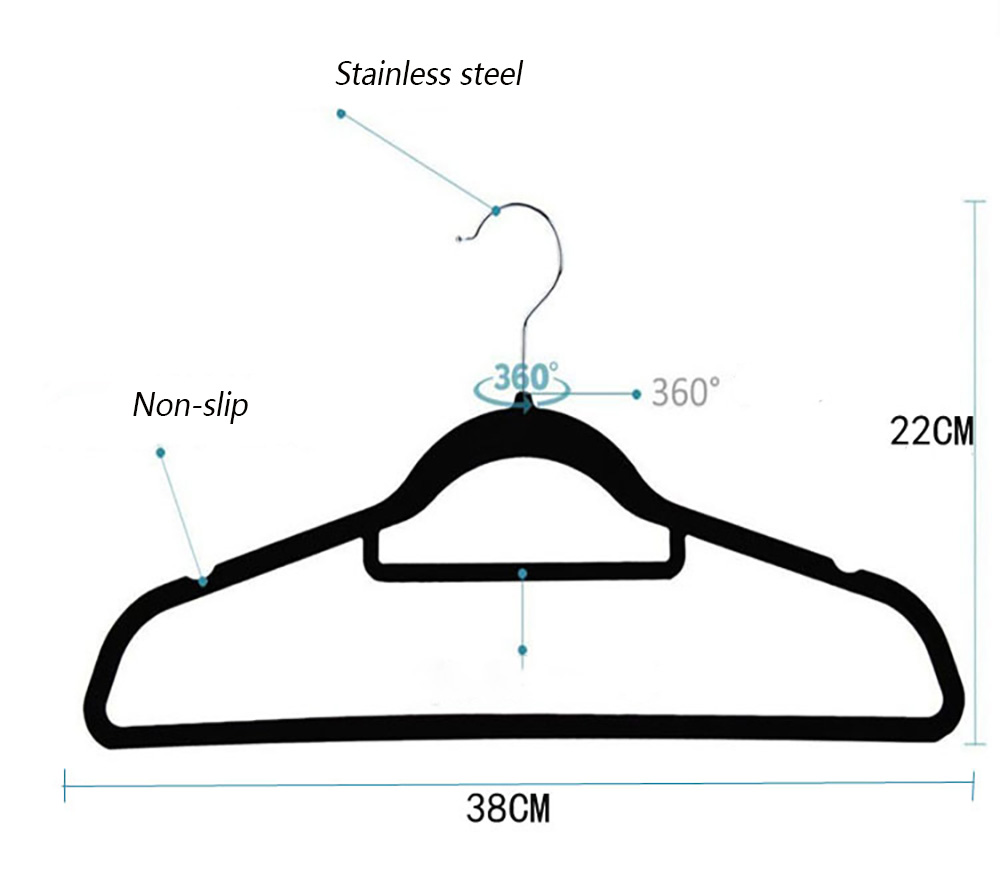 Non Slip Velvet Coat Hangers (5 Pcs)