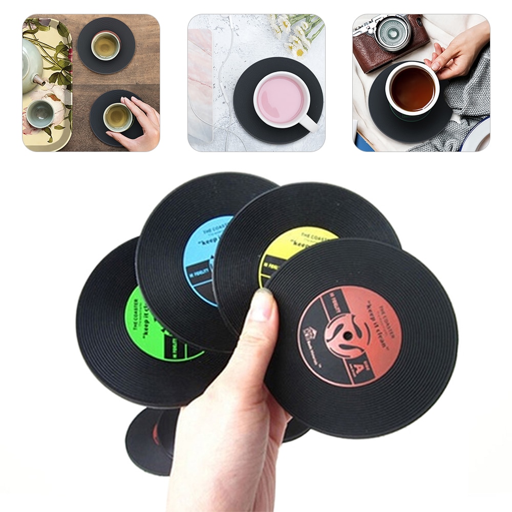 Non Slip Vinyl Record Coaster Non Slip Vinyl Record Coaster