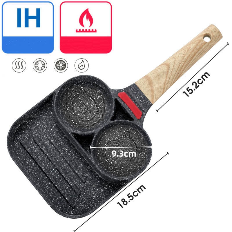 Non Stick 3 Section Divided Frying Pan Non Stick 3 Section Divided Frying Pan