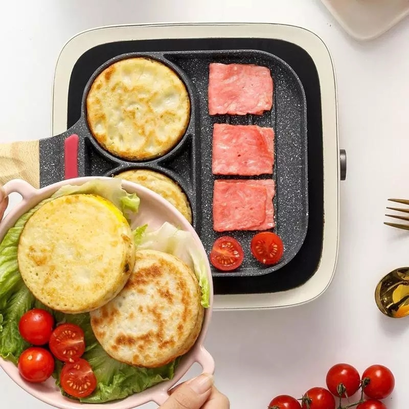 Non Stick 3 Section Divided Frying Pan Non Stick 3 Section Divided Frying Pan