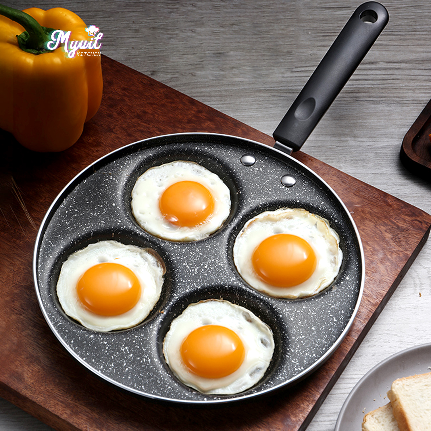 Non Stick 4 Hole Egg Frying Pan