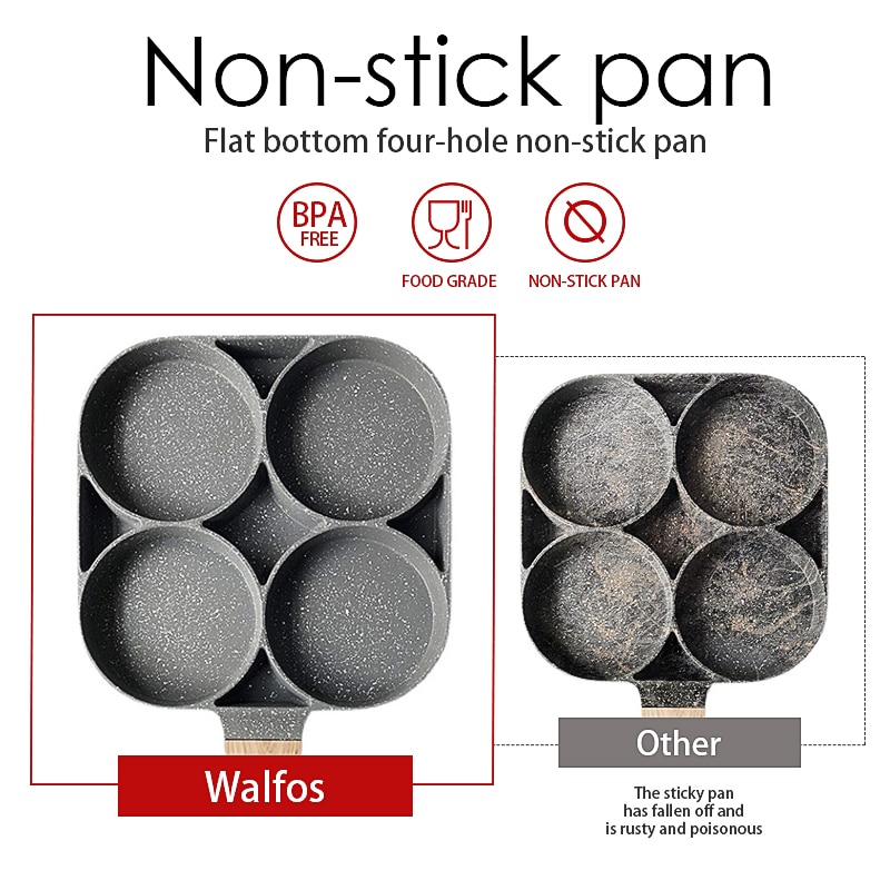 Non Stick 4 Hole Induction Pancake Pan Non Stick 4 Hole Induction Pancake Pan