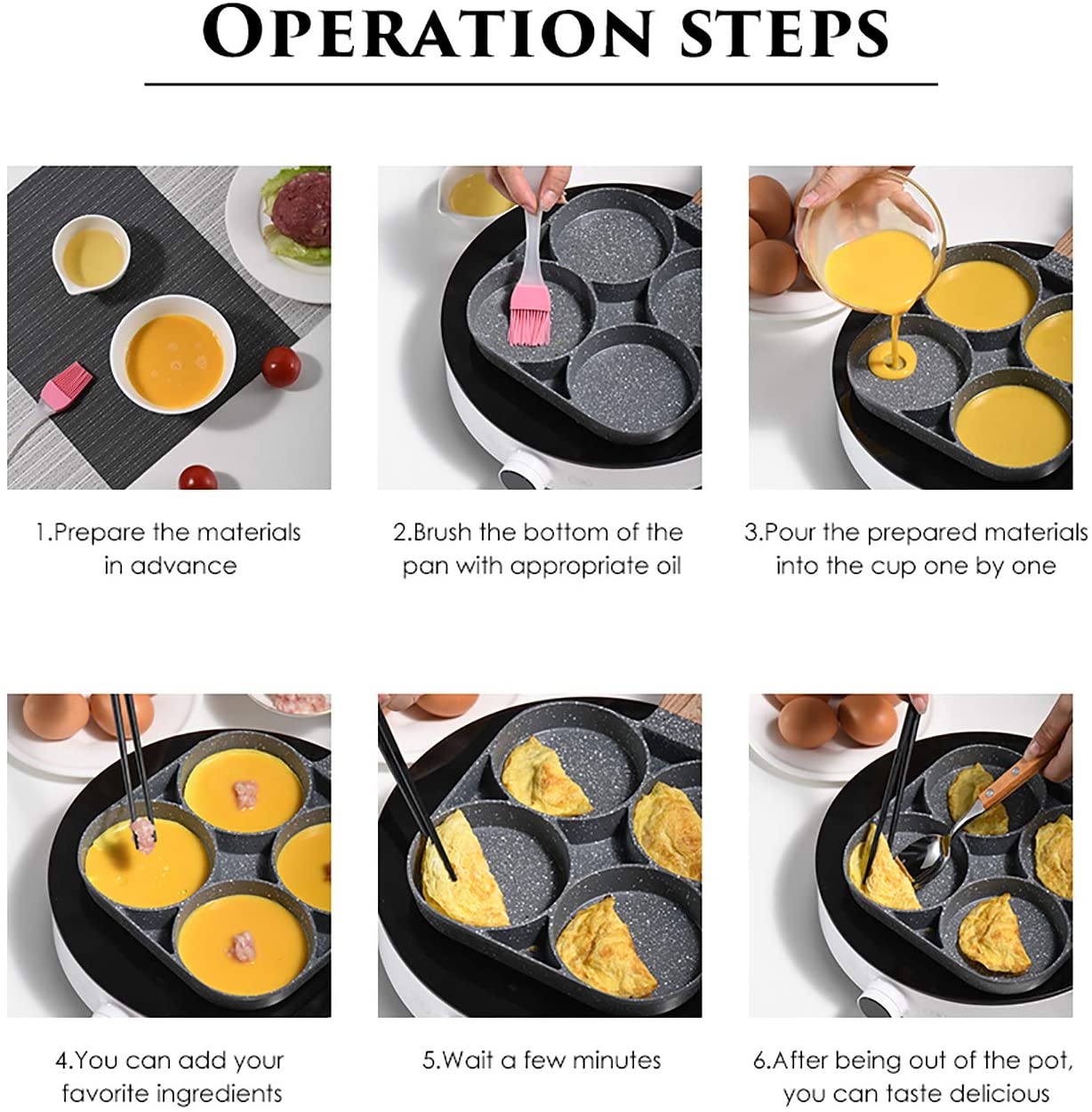 Non Stick 4 Hole Induction Pancake Pan Non Stick 4 Hole Induction Pancake Pan