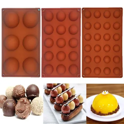 Non Stick Half Sphere Silicone Molds (3 pcs)