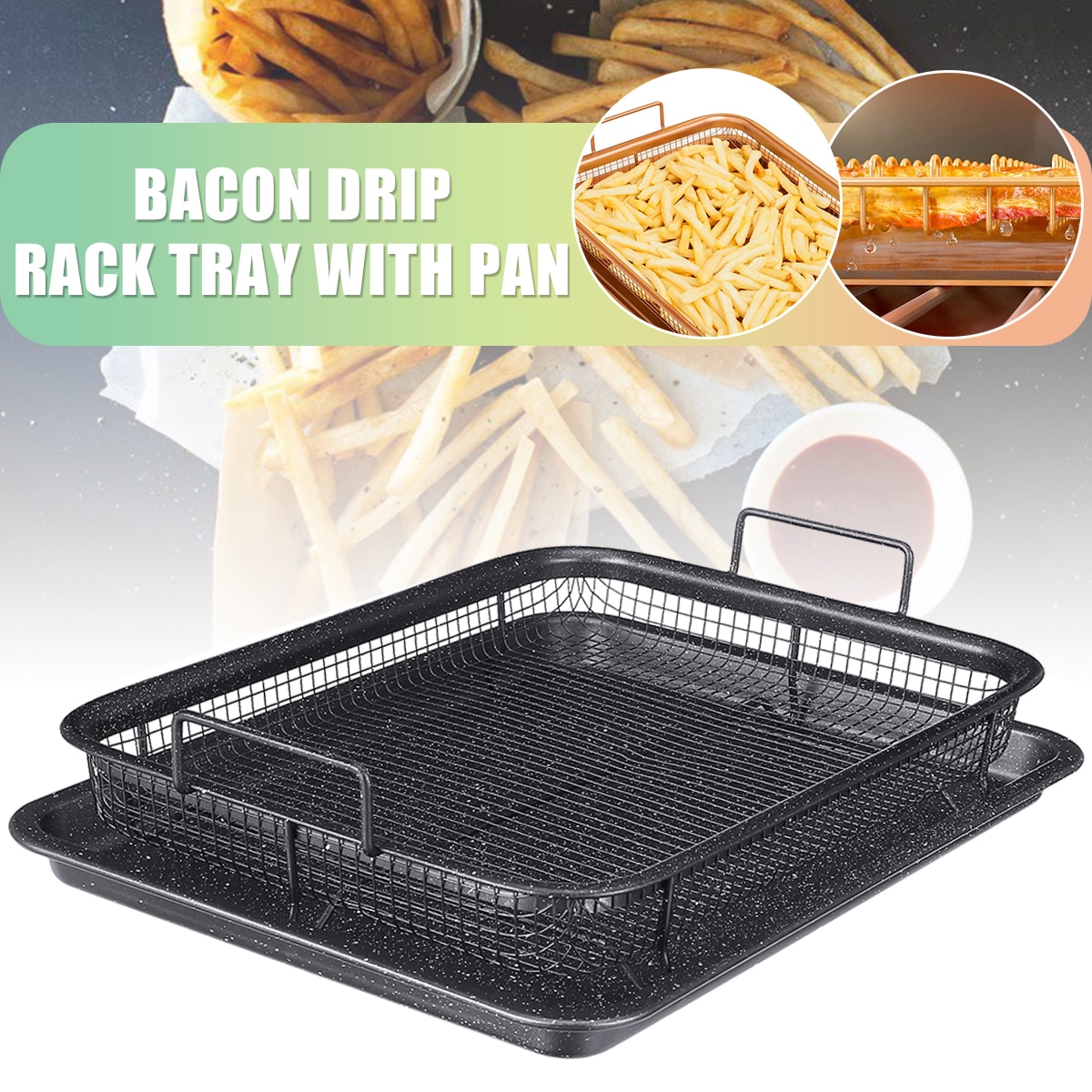 Non Stick Mesh Baking Tray with Pan