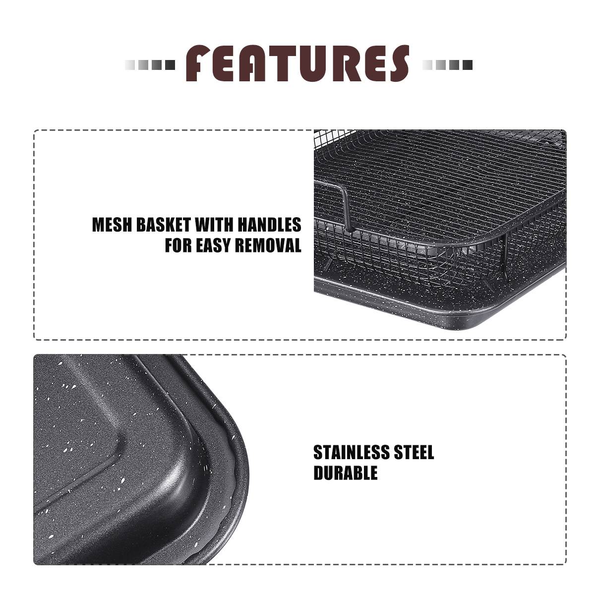 Non Stick Oven Mesh Tray with Pan