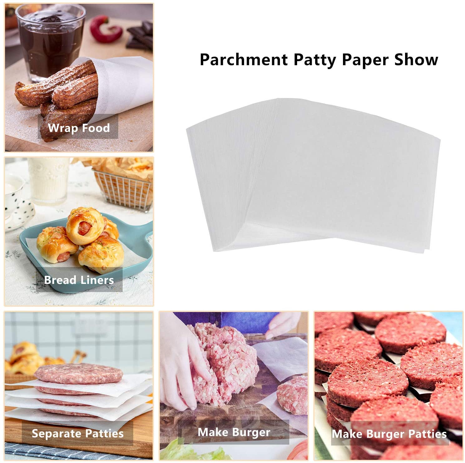 Non Stick Patty Paper Squares (100pcs)
