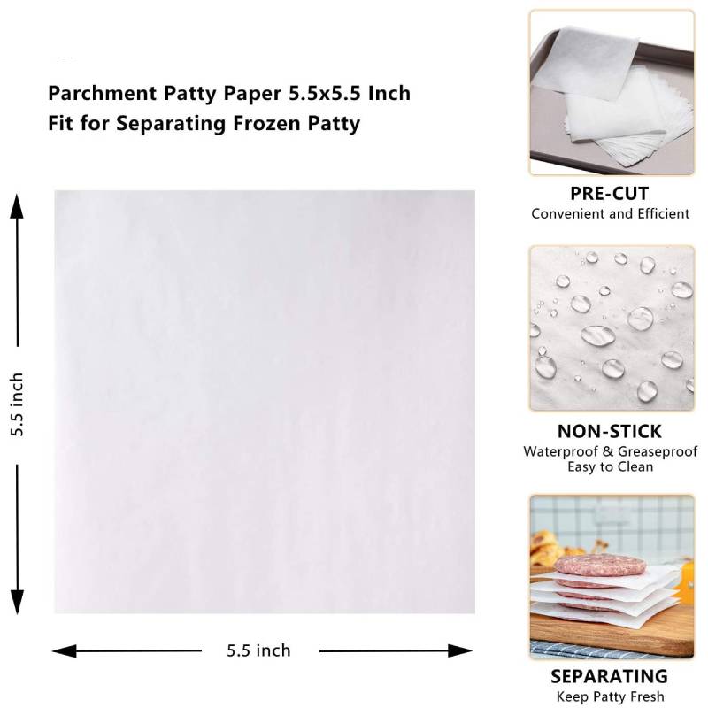 Non Stick Patty Paper Squares (100pcs)