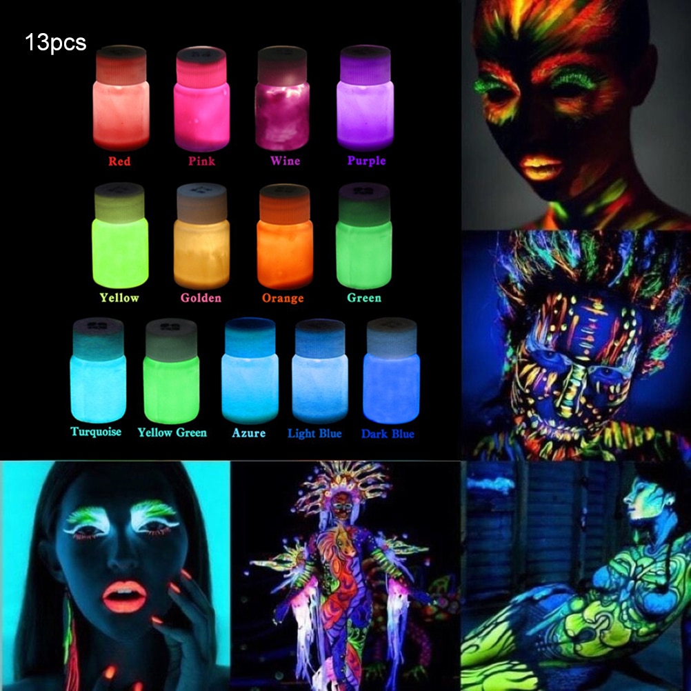 Non-Toxic Glow in the Dark Face Paint (13pcs)