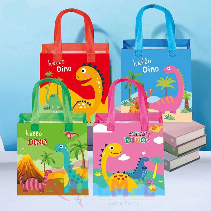 Non-Woven Reusable Dinosaur Gift Bags (12Pcs)