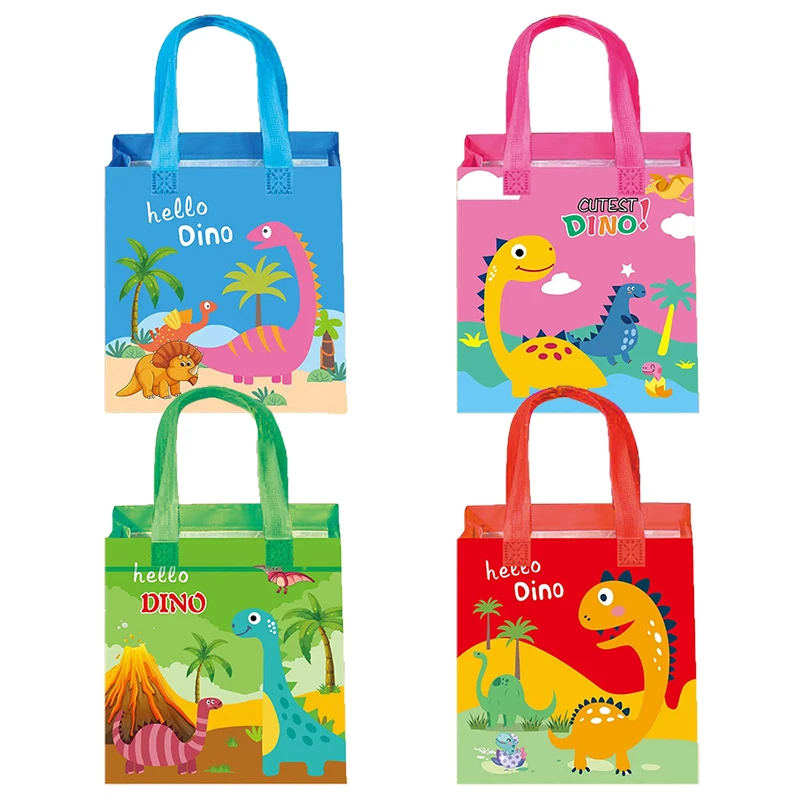 Non-Woven Reusable Dinosaur Gift Bags (12Pcs)