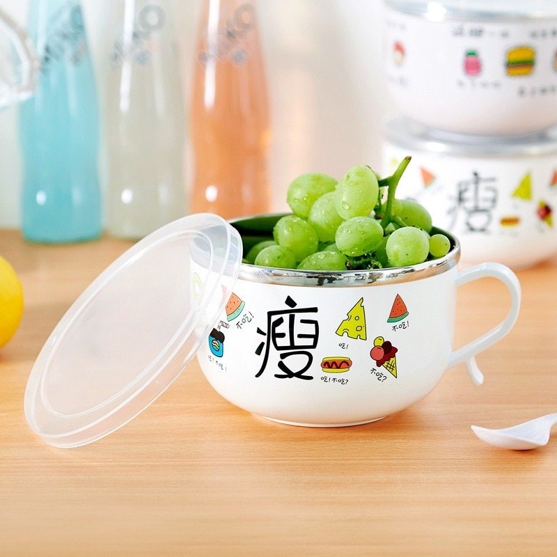 Noodle Bowl with Lid and Spoon Noodle Bowl with Lid and Spoon
